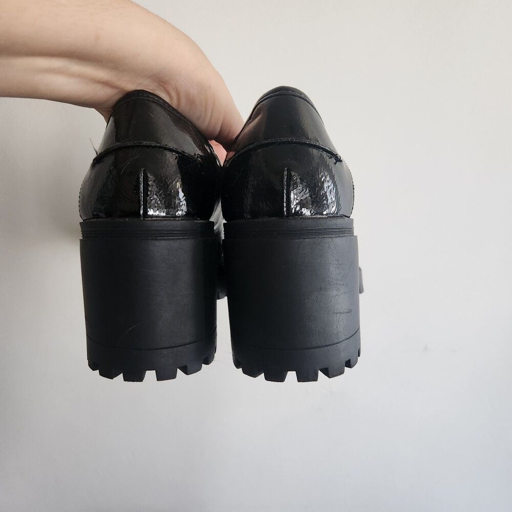Seychelles Platform Loafers Black Slip On Chunky Lug Sole Dress Shoes Academia - Picture 3 of 6